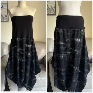 Igor by Igor Dobranic Black Burnout Dress Skirt Mauro Sz L Midi Stretch Croatia